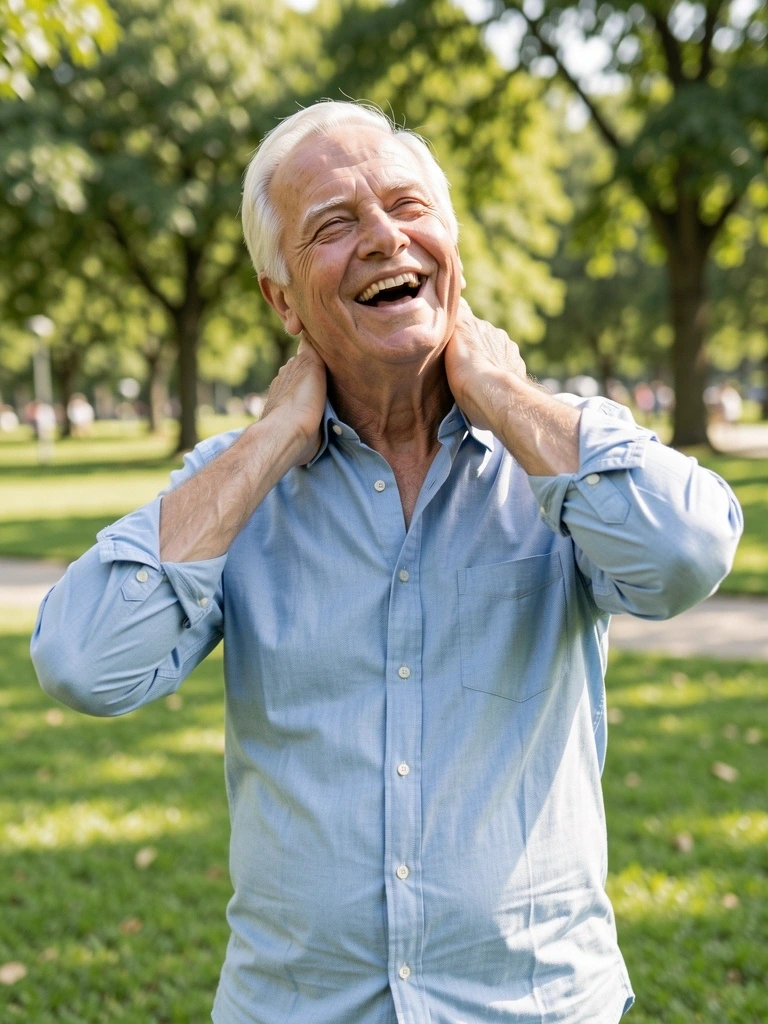 Hombre mayor practicando movilidad